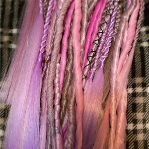 Vibrant Pink blonde, and Purple twisted dreads set💗